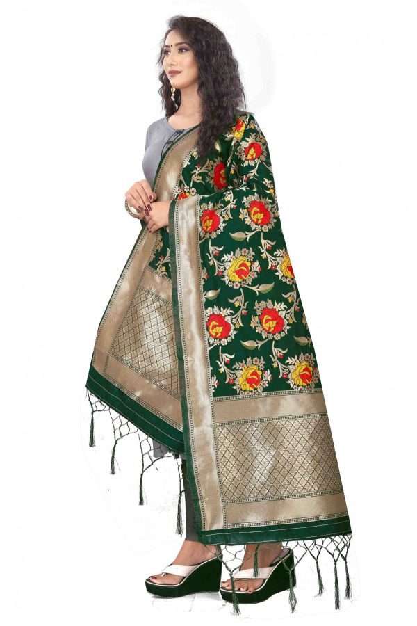 Banarasi Silk Woven Dupatta In Dark Green Colour DU1354454 A 1200x1799 1